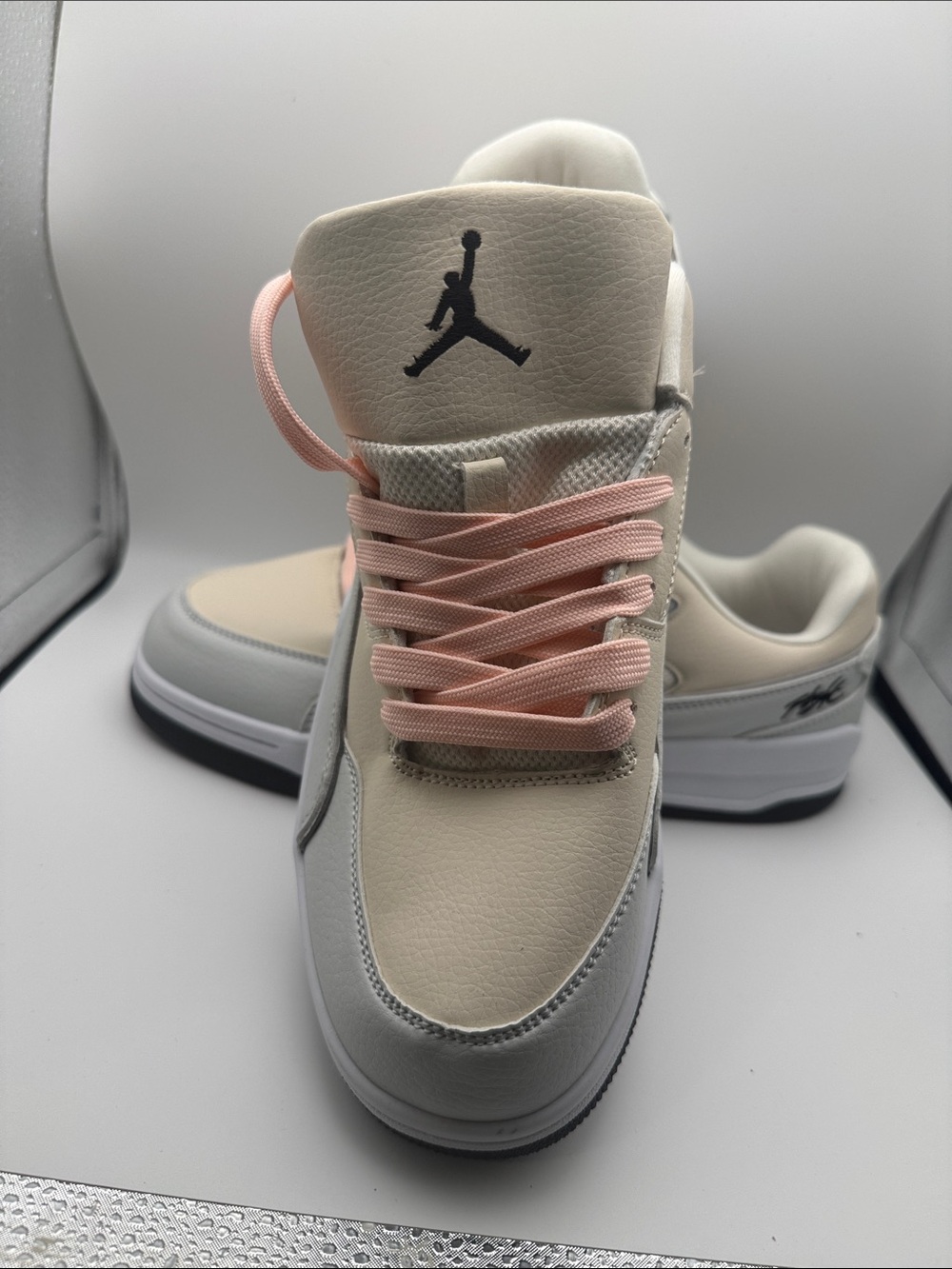 Air-Inspired Women’s Low Top Sneakers in Cream & Pink